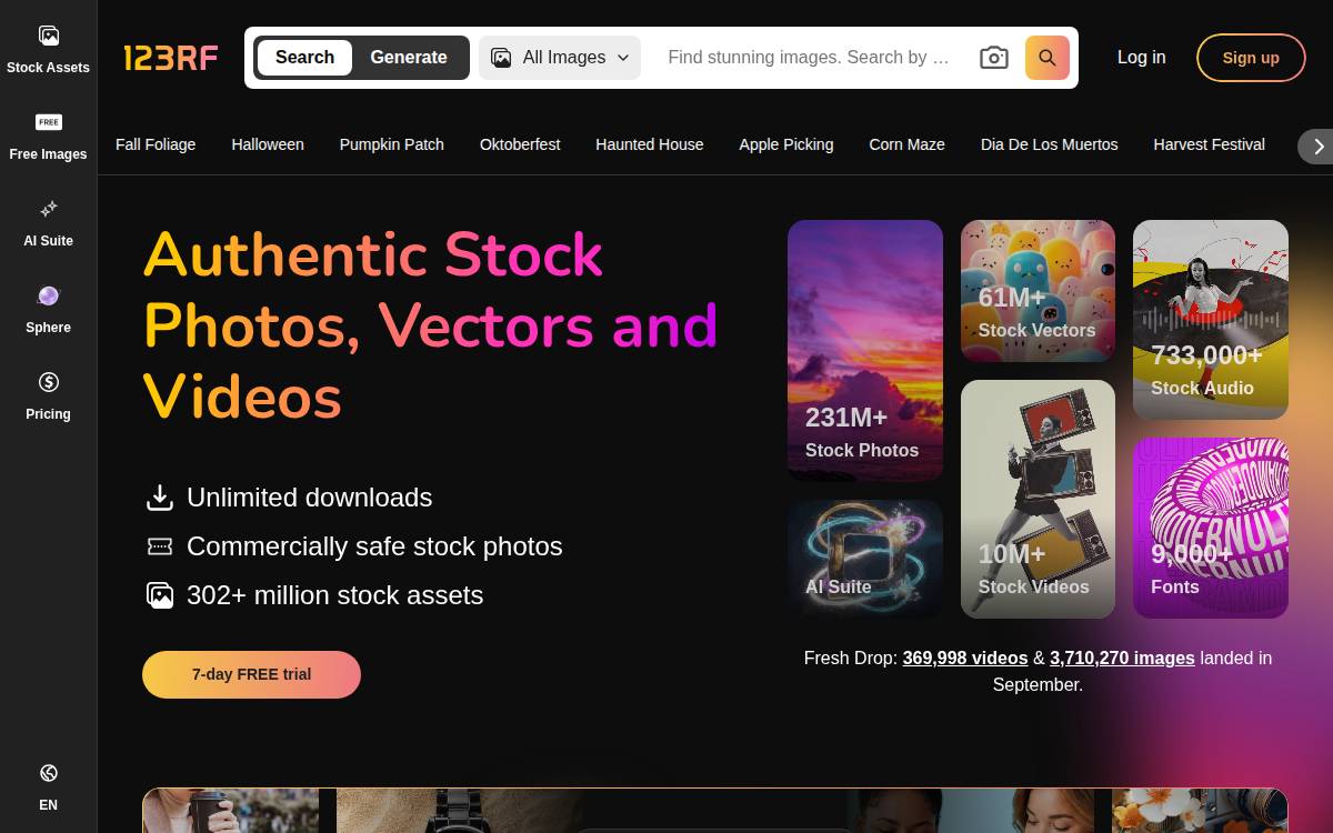 123Rf website preview