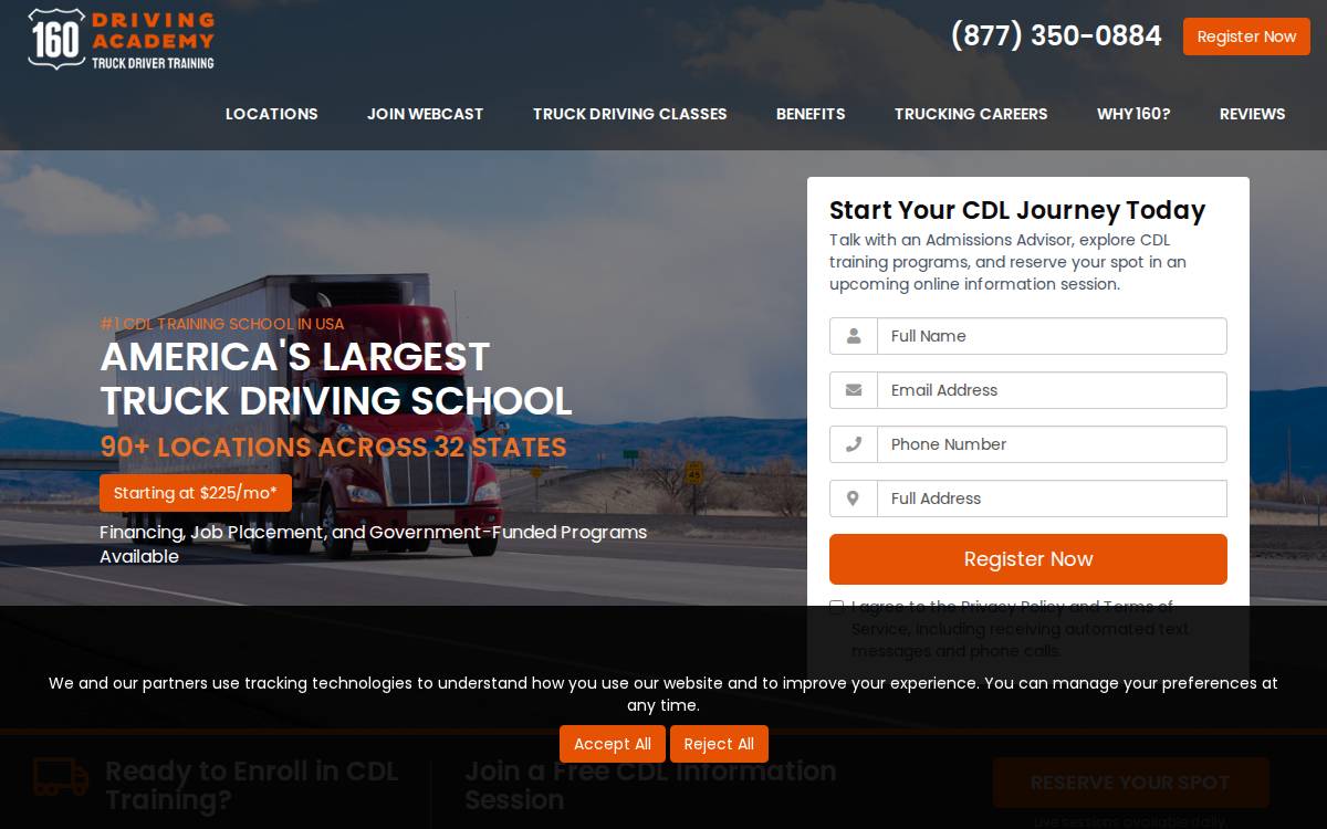 160Drivingacademy website preview