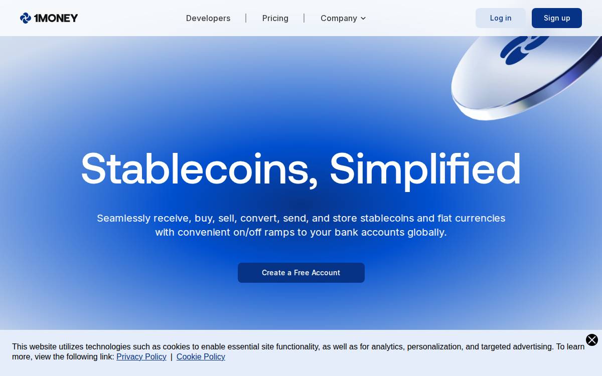 1Money website preview
