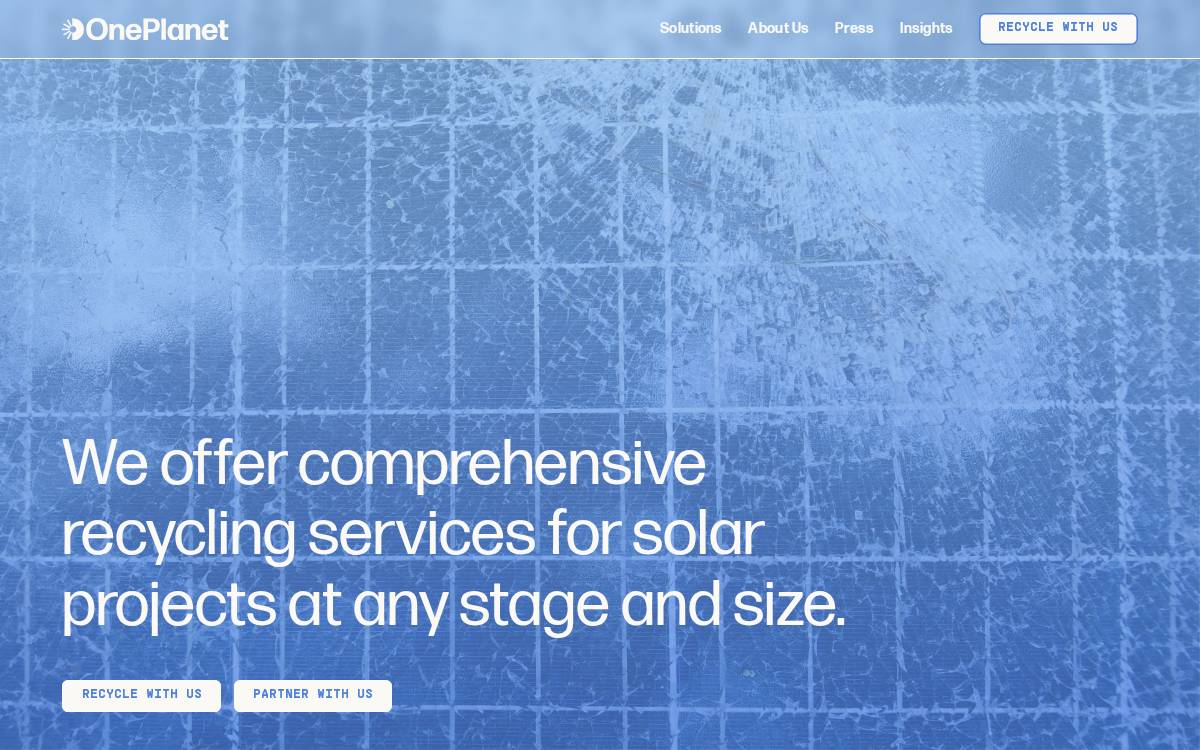 1Planetrecycling website preview