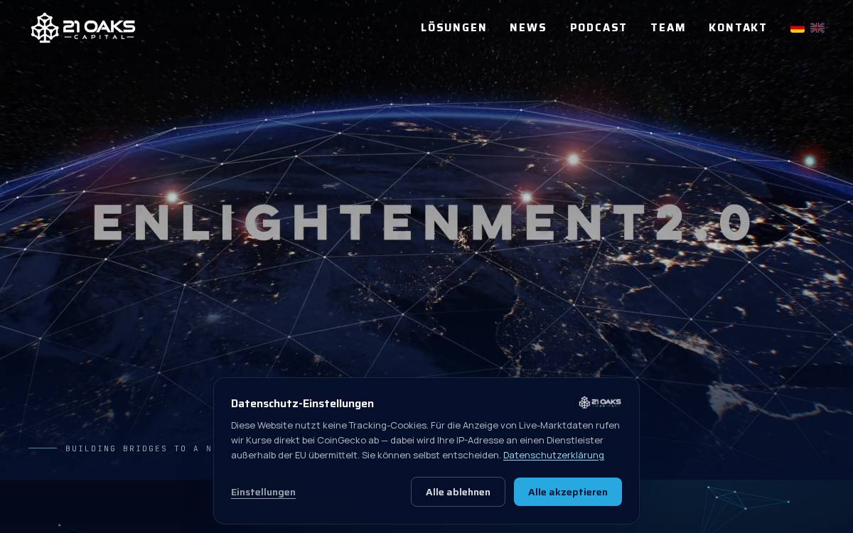 21 Oaks Beteiligung website preview