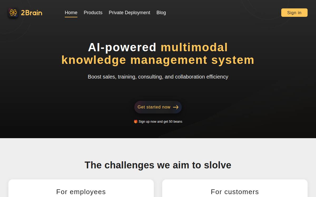 2Brain website preview