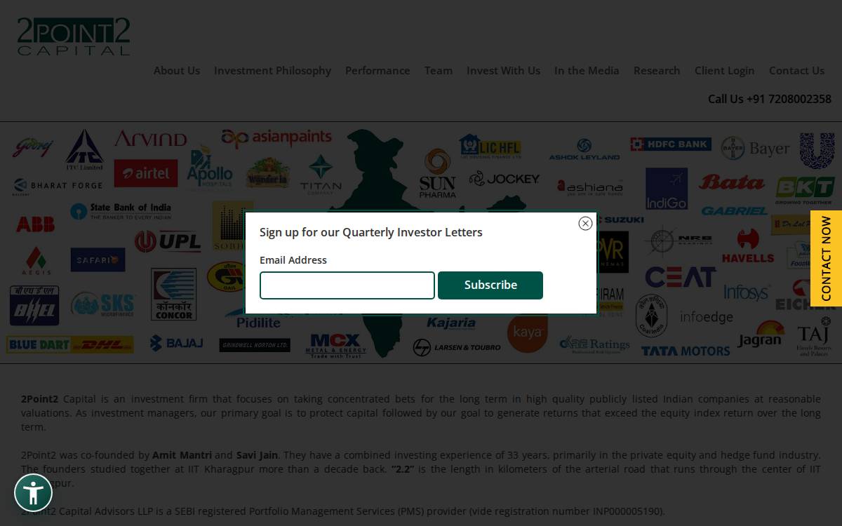 2Point2 Capital website preview