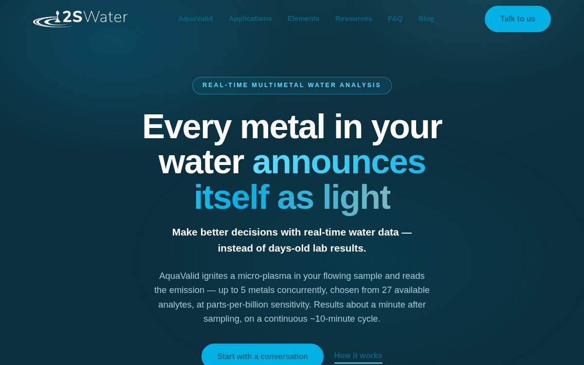 2S Water website preview