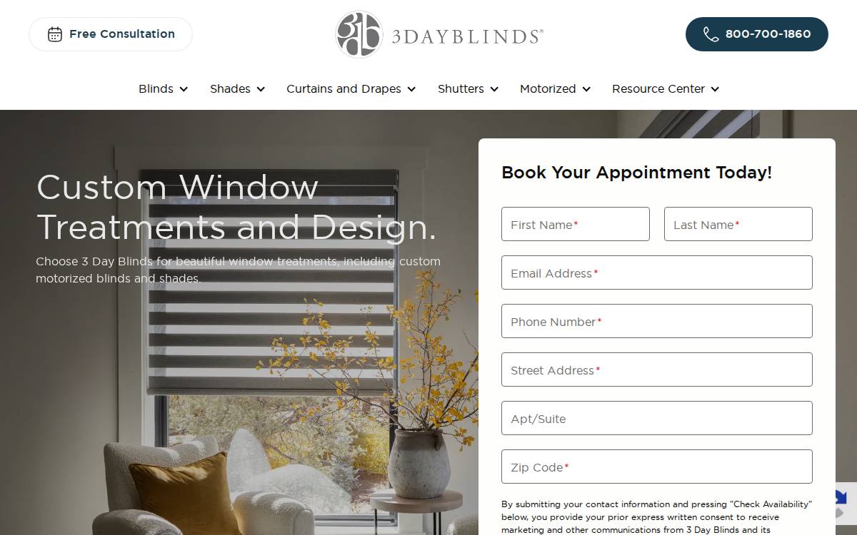 3 DAY Blinds website preview
