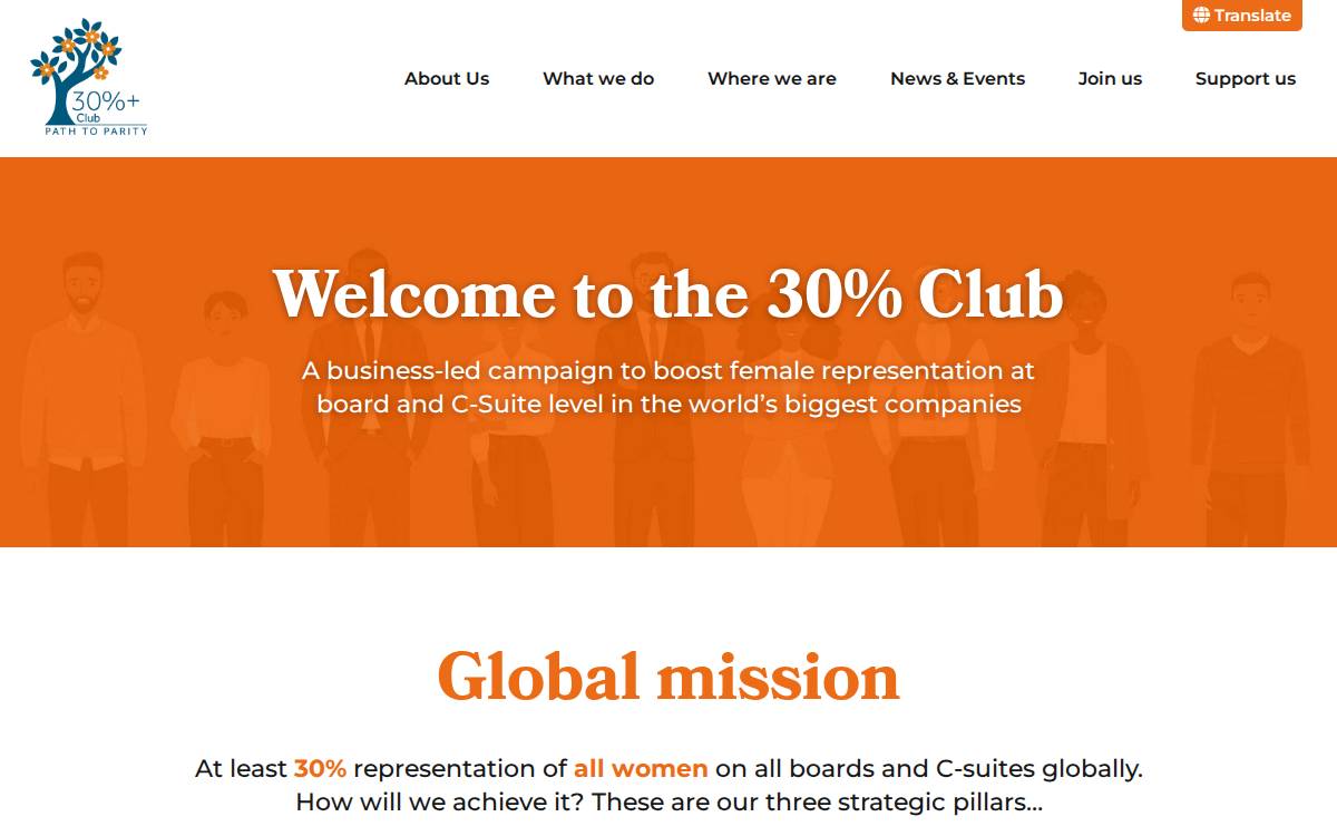 30Percentclub website preview