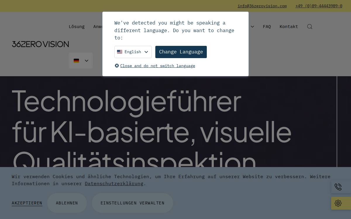 36ZERO Vision website preview