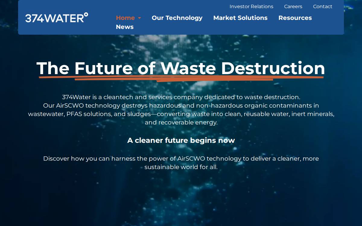 374Water website preview