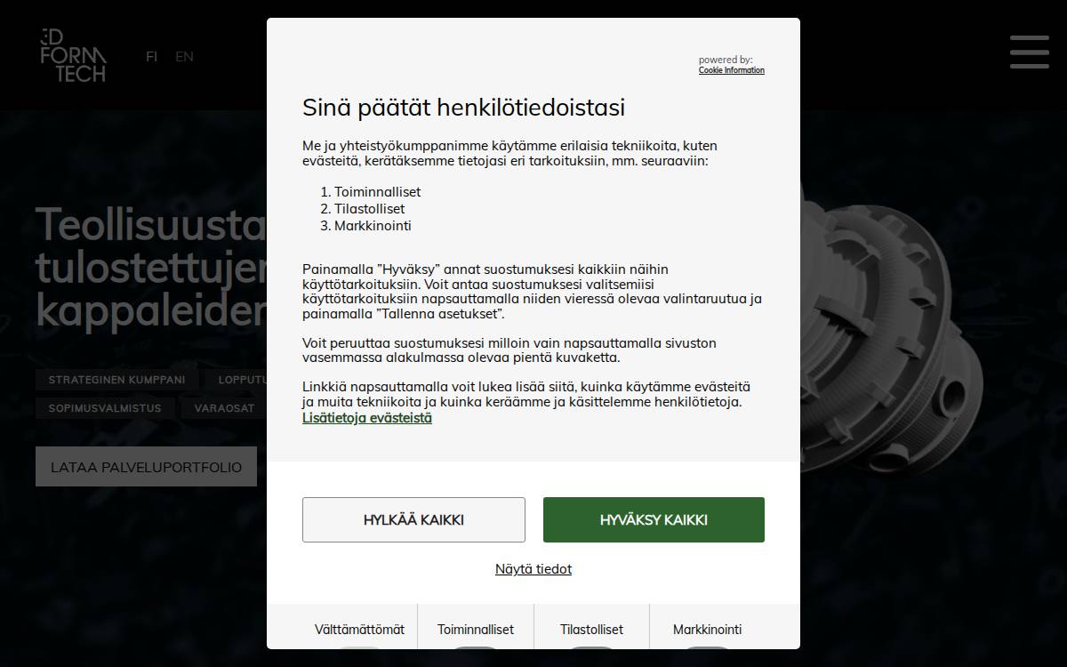 3D Formtech website preview