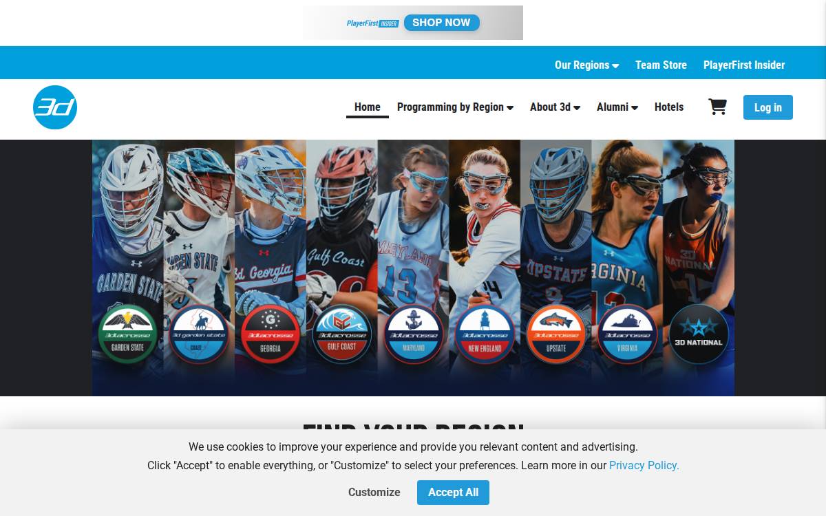 3D Lacrosse website preview