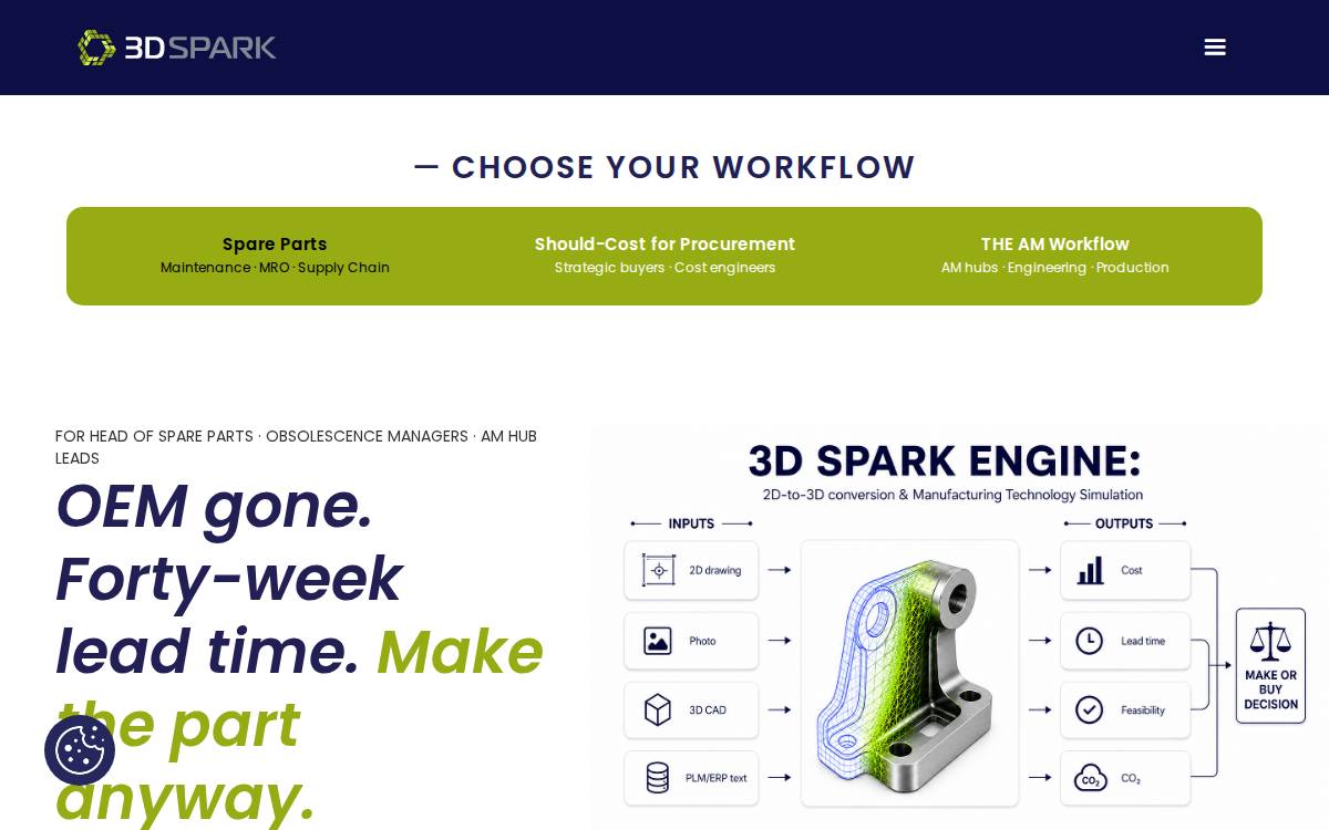 3D Spark GmbH website preview