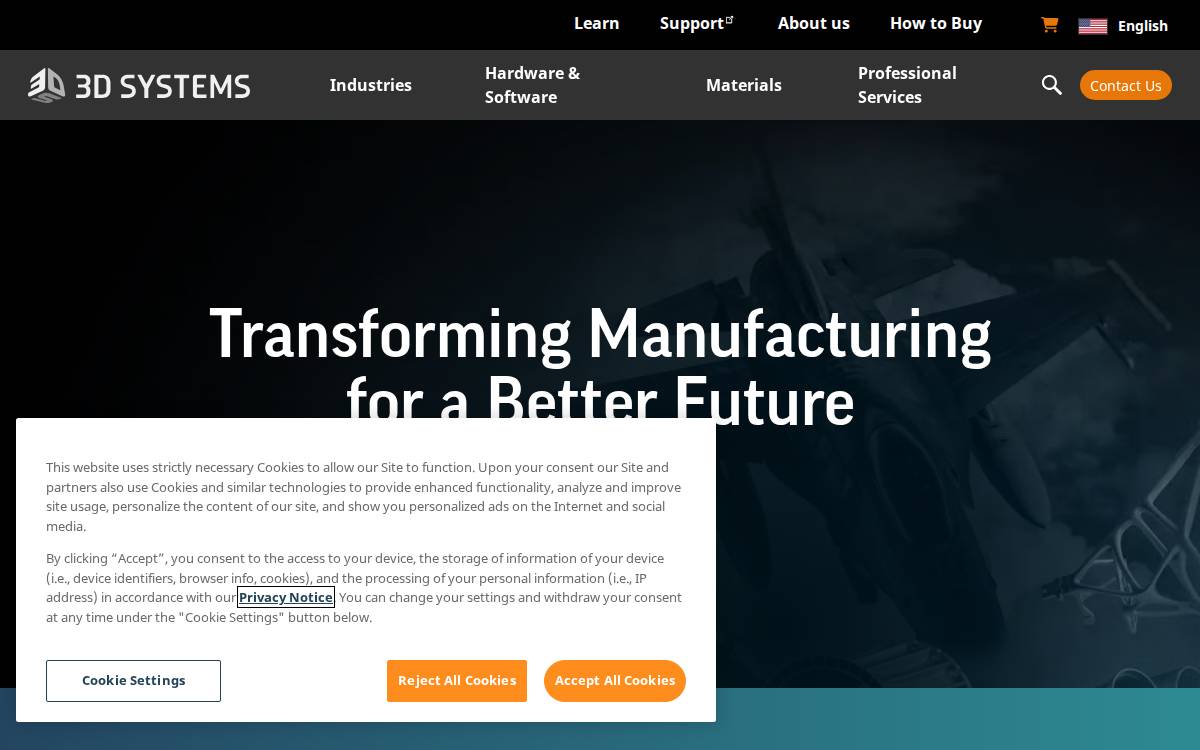 3D Systems website preview