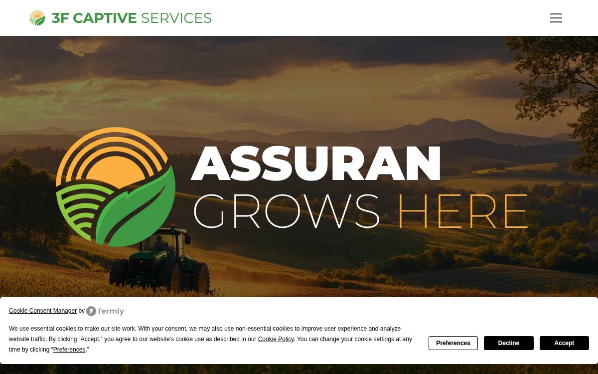 3F Captive Services website preview