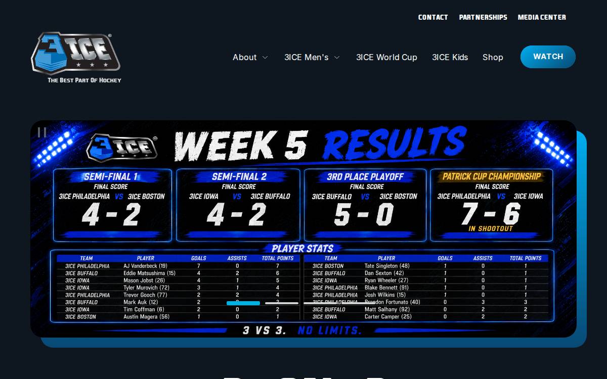 3Ice ACTIVE website preview