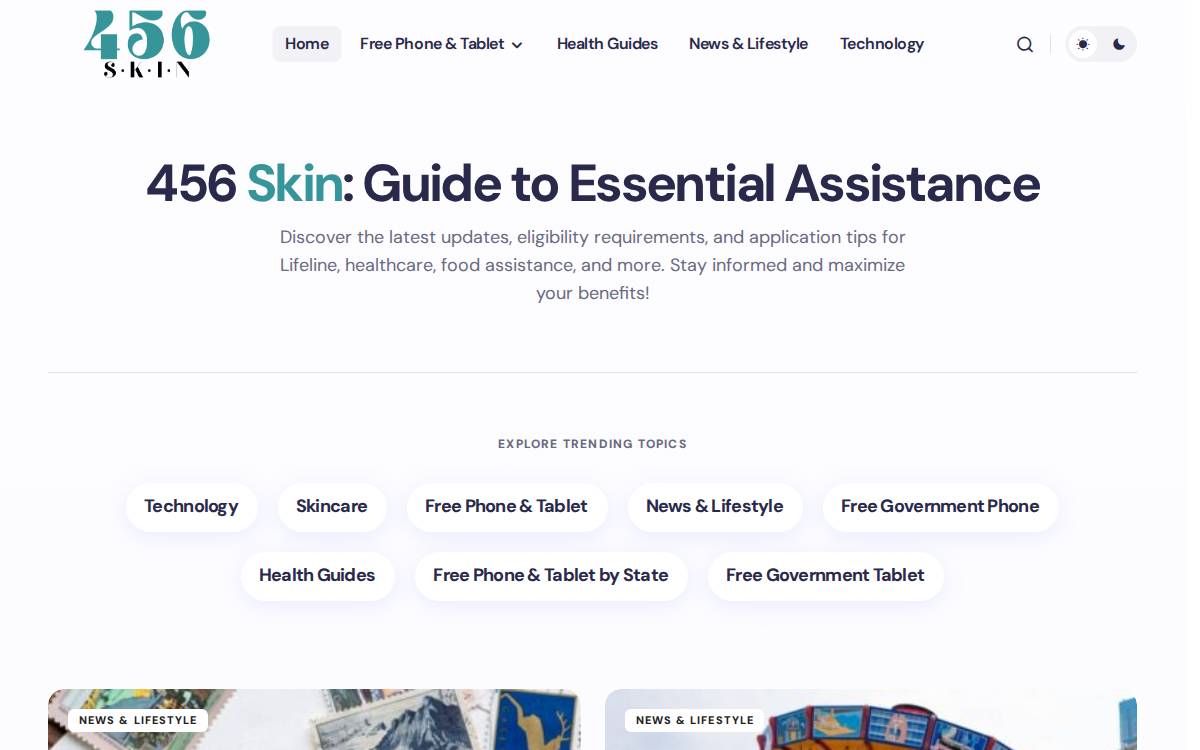 456Skin website preview