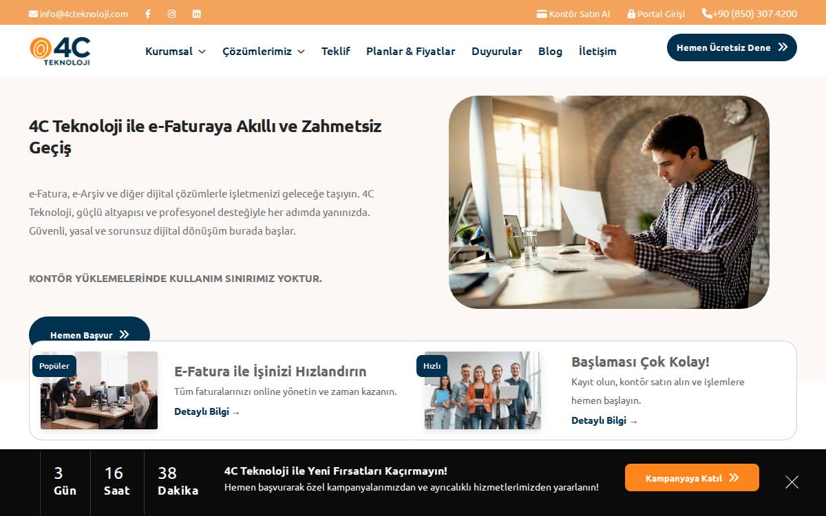 4C Teknoloji website preview