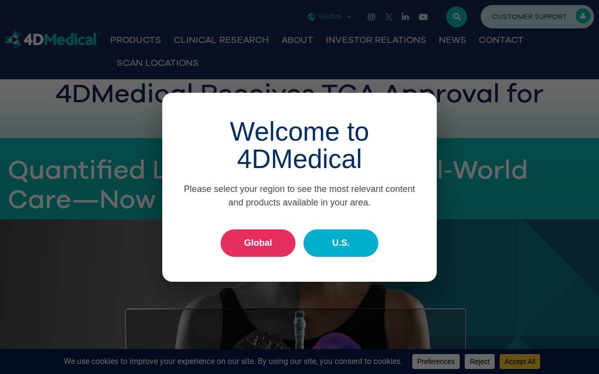 4DMedical website preview