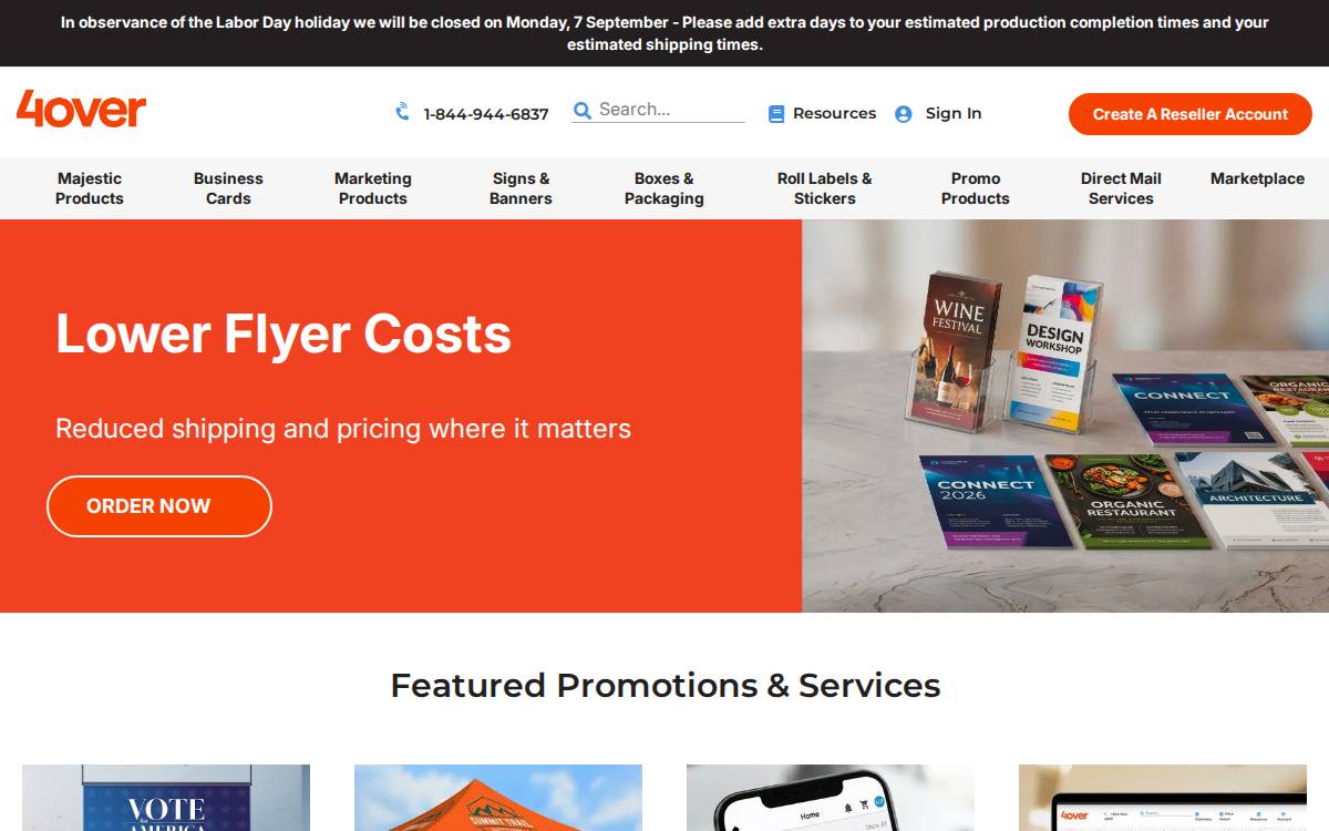 4over website preview
