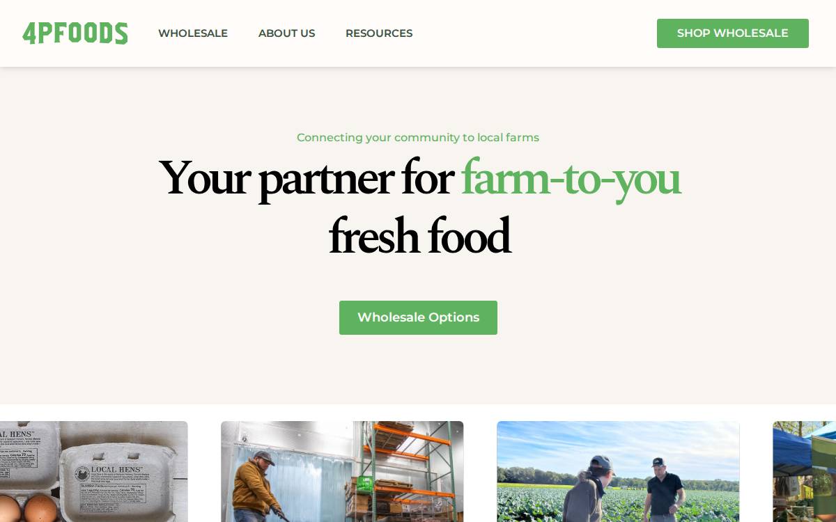 4P Foods website preview