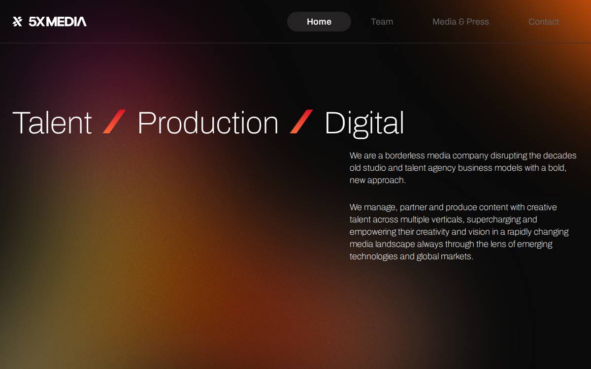 5X Media website preview