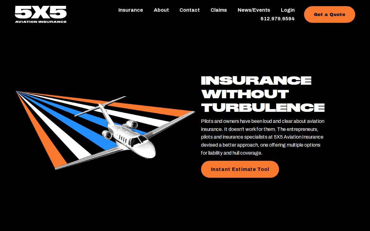5X5Insurance website preview