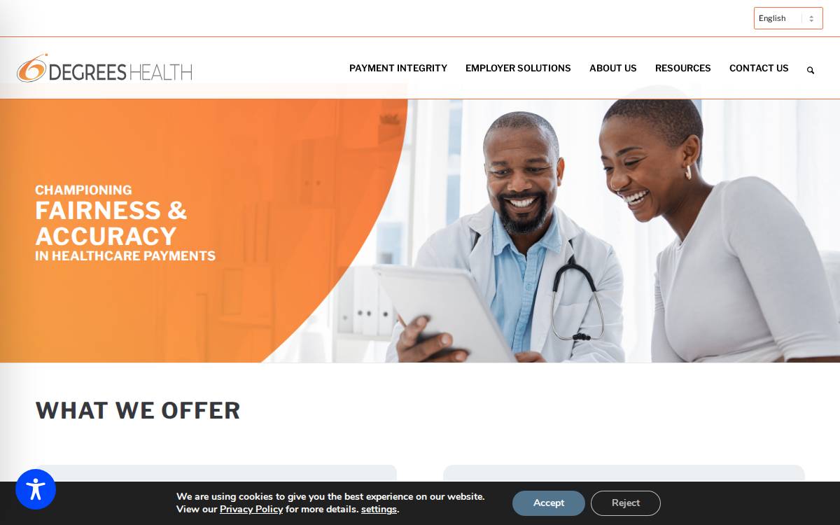 6 Degrees Health website preview