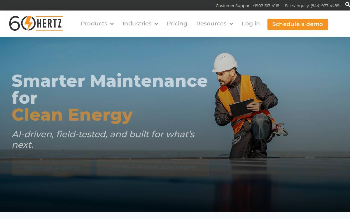 60 Hertz Energy website preview