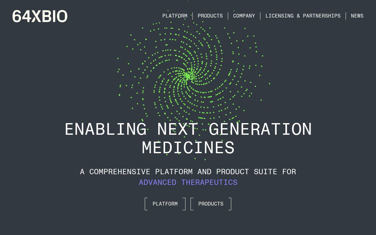 64x Bio website preview