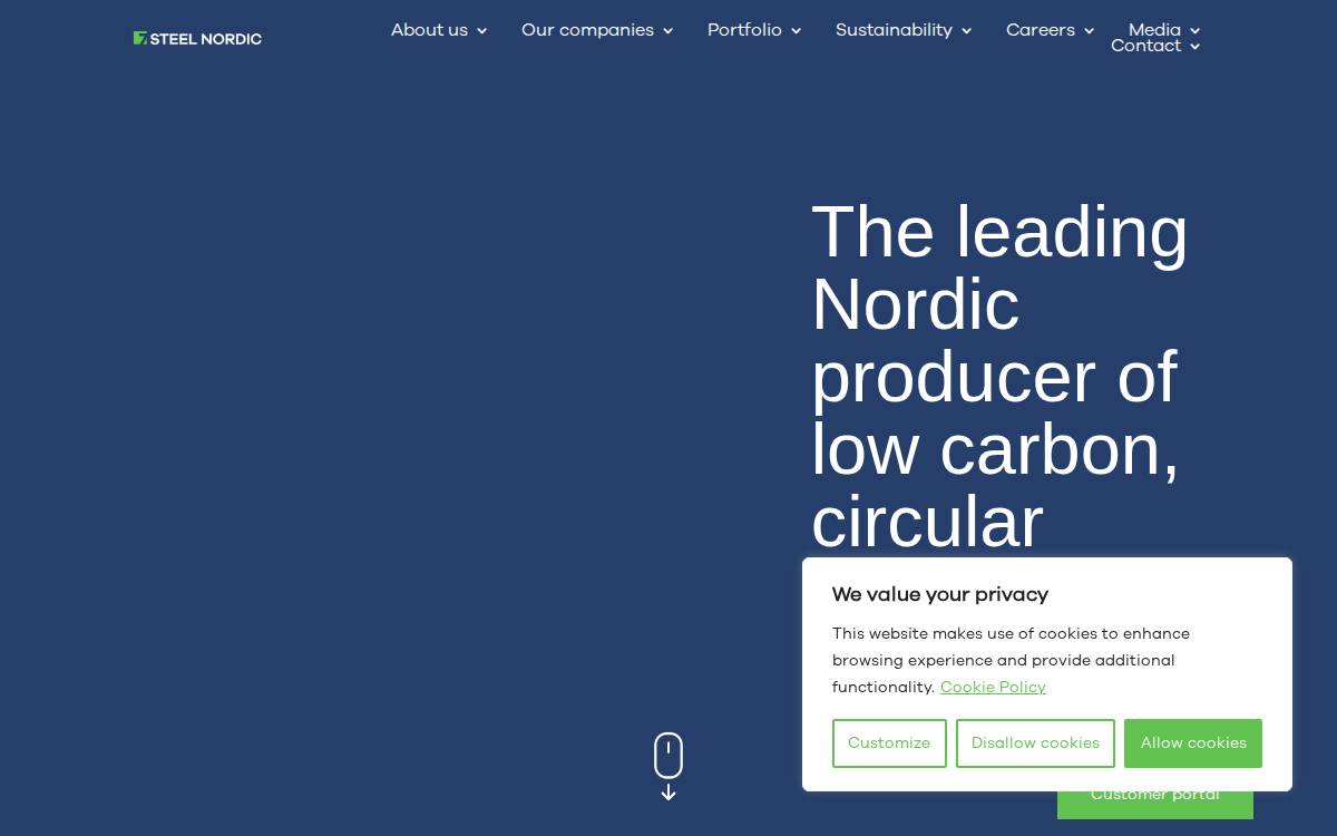 7 Steel Nordic website preview