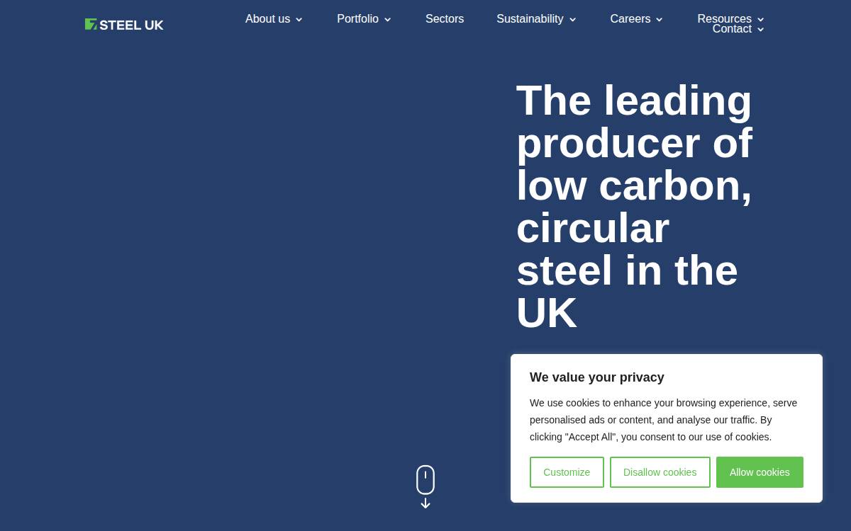 7 Steel UK website preview