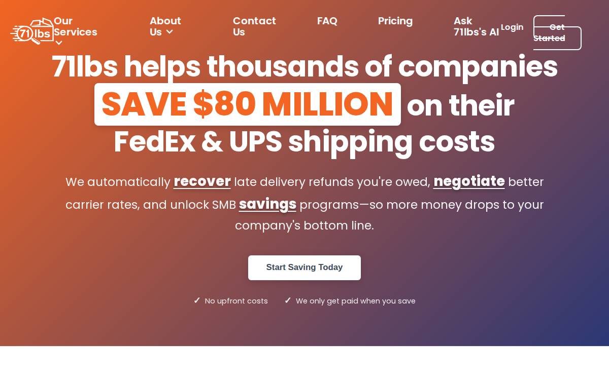 71Lbs website preview