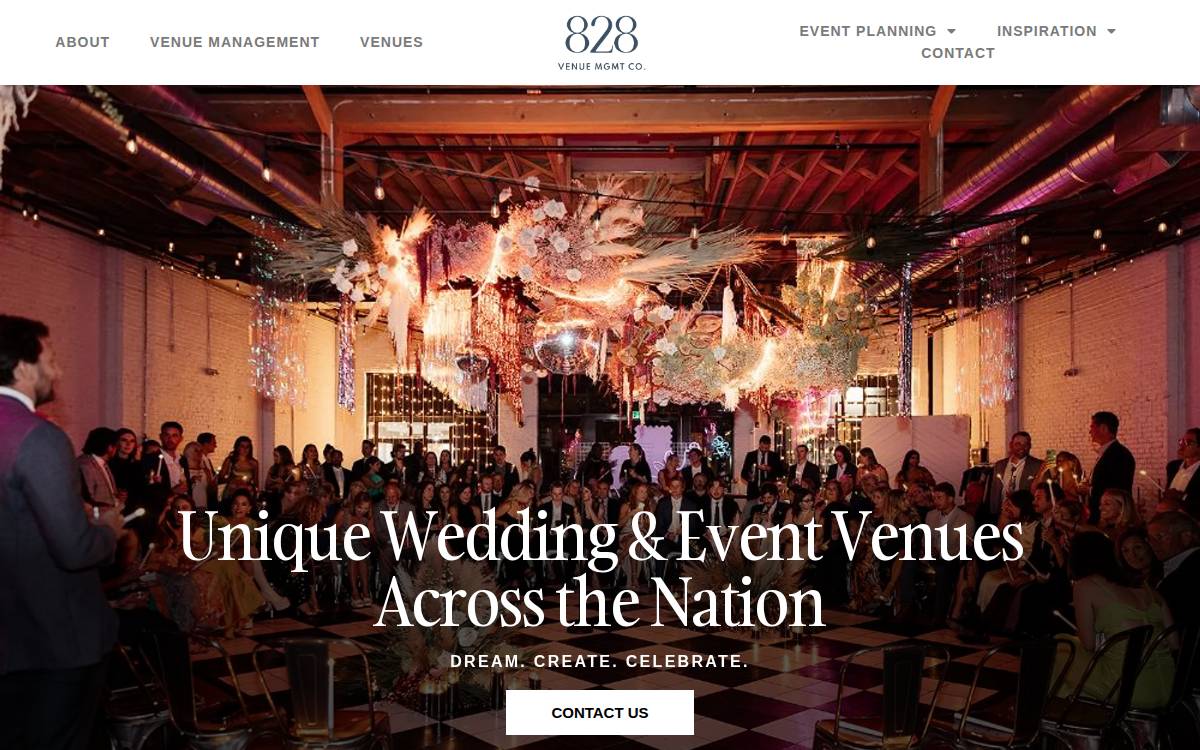 828 Venue website preview