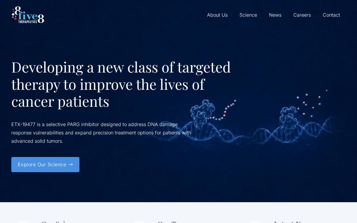 858 Therapeutics, Inc. website preview