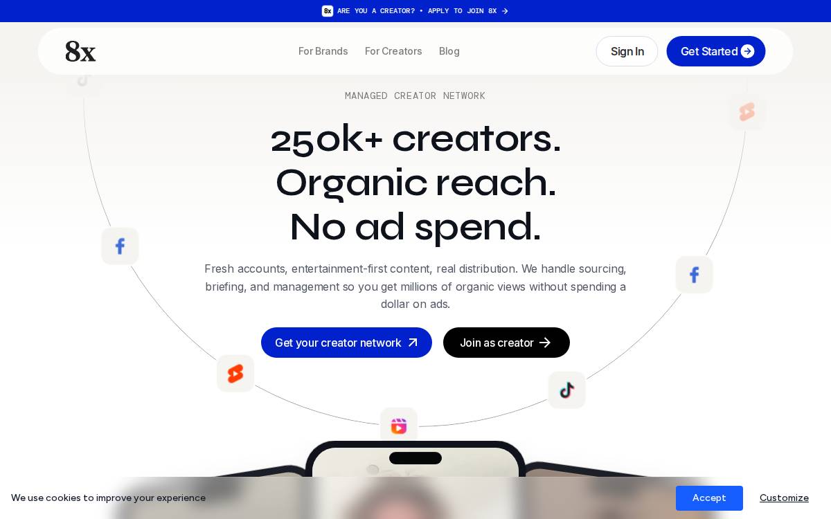 8x website preview
