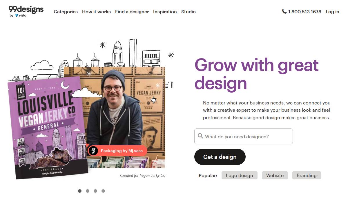99designs website preview