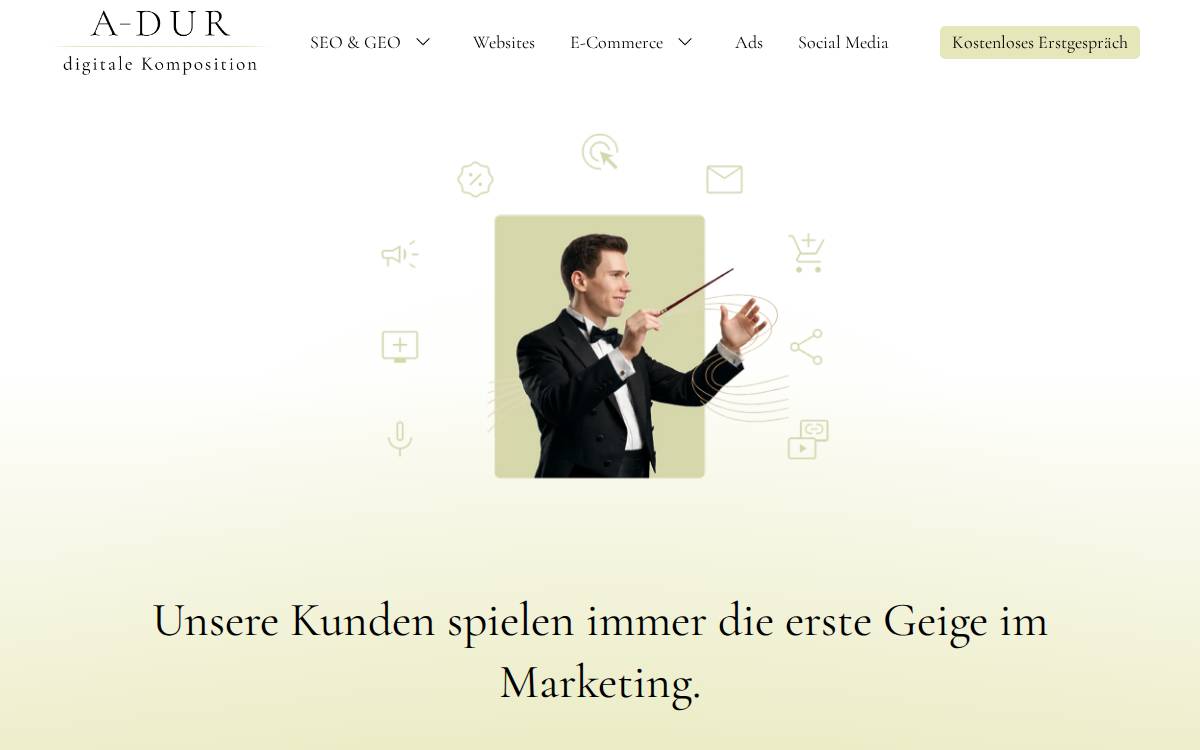 A-DUR.digitale Komposition website preview