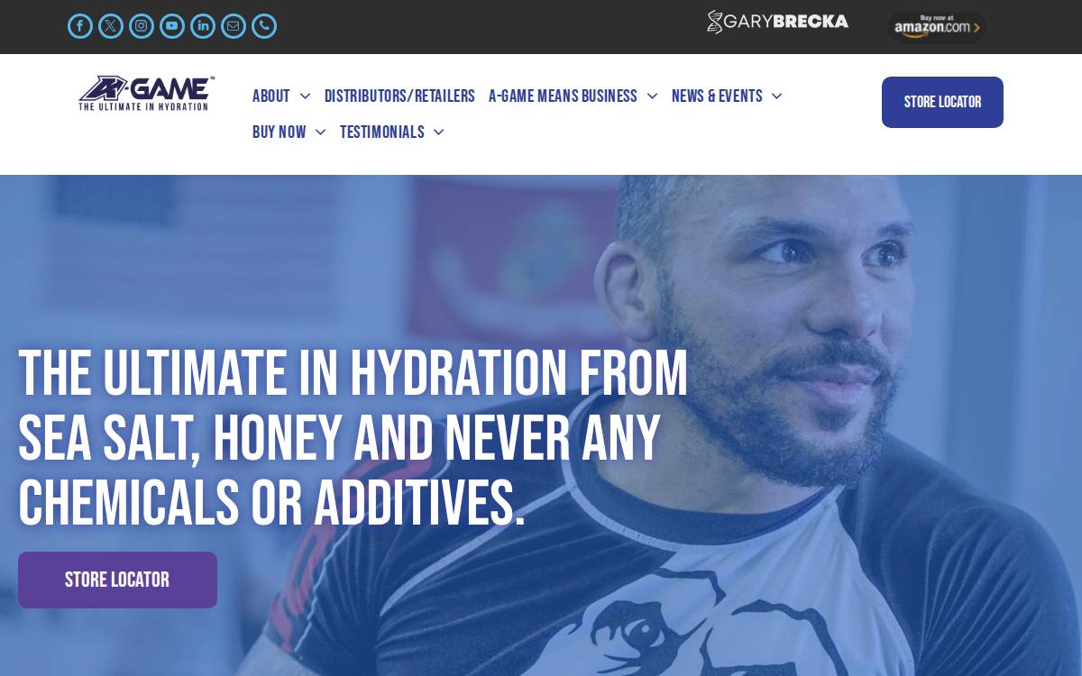 A-Game Beverages website preview