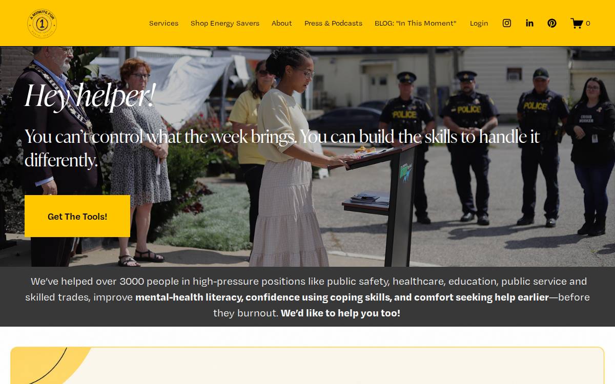 A Minute for Mental Health website preview