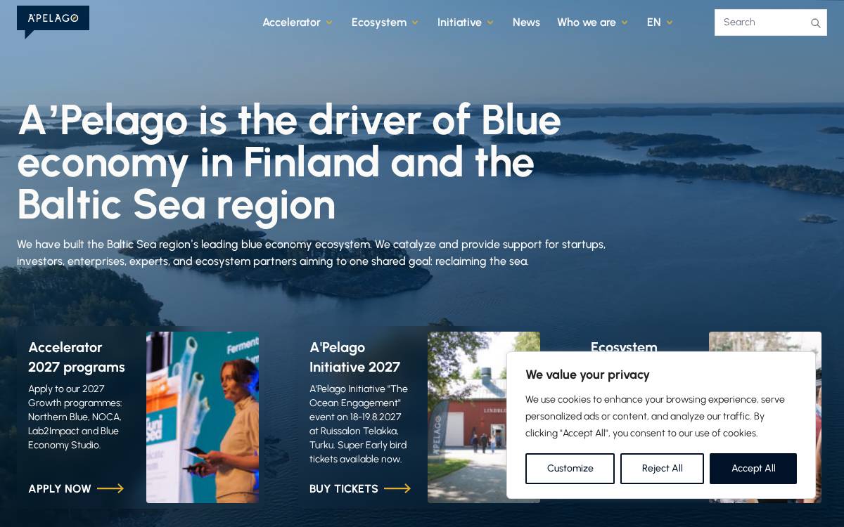 A'PELAGO website preview