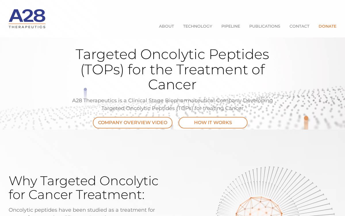 A28 Therapeutics website preview