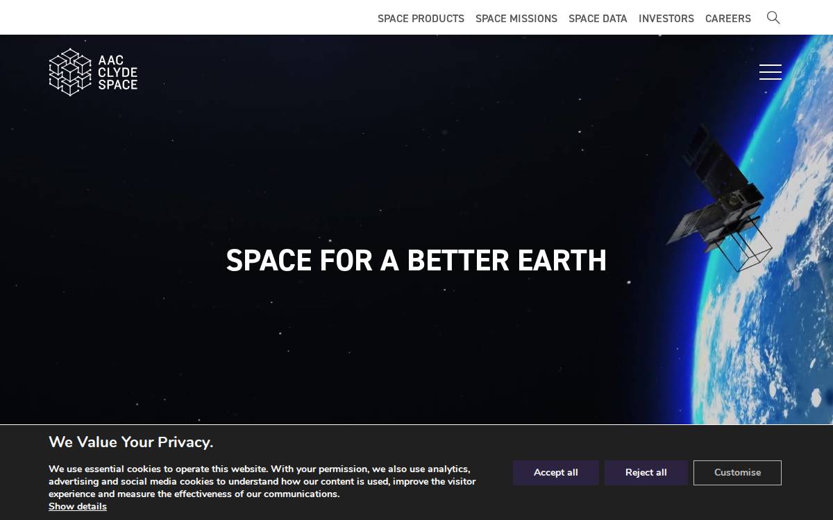 Aac Clyde Space website preview