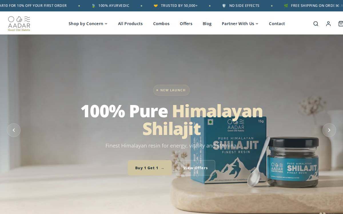 Aadar website preview
