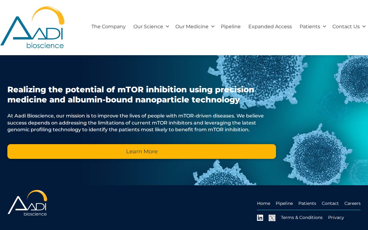 Aadi Bioscience website preview