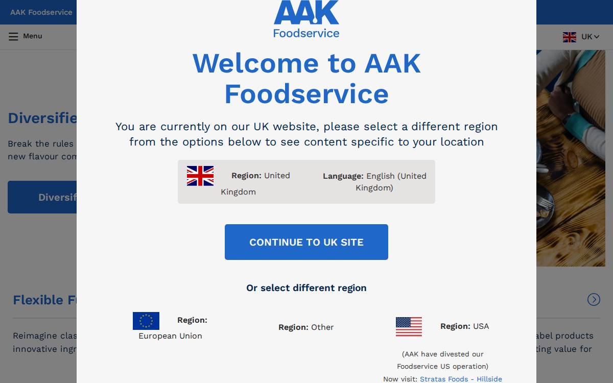 Aakfoodservice website preview