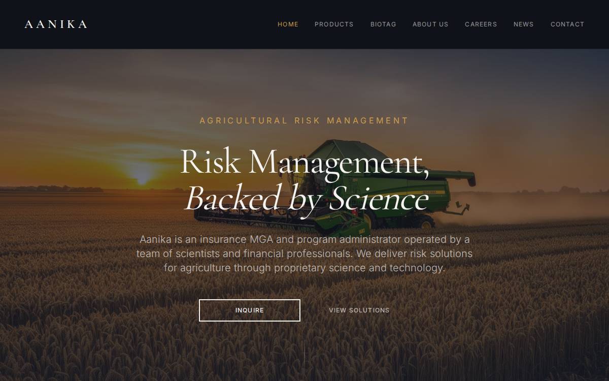 Aanika website preview