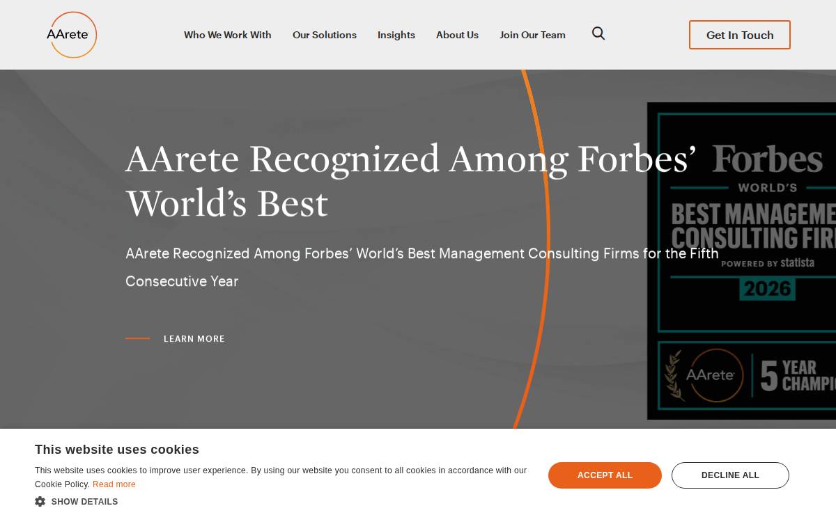 AArete website preview