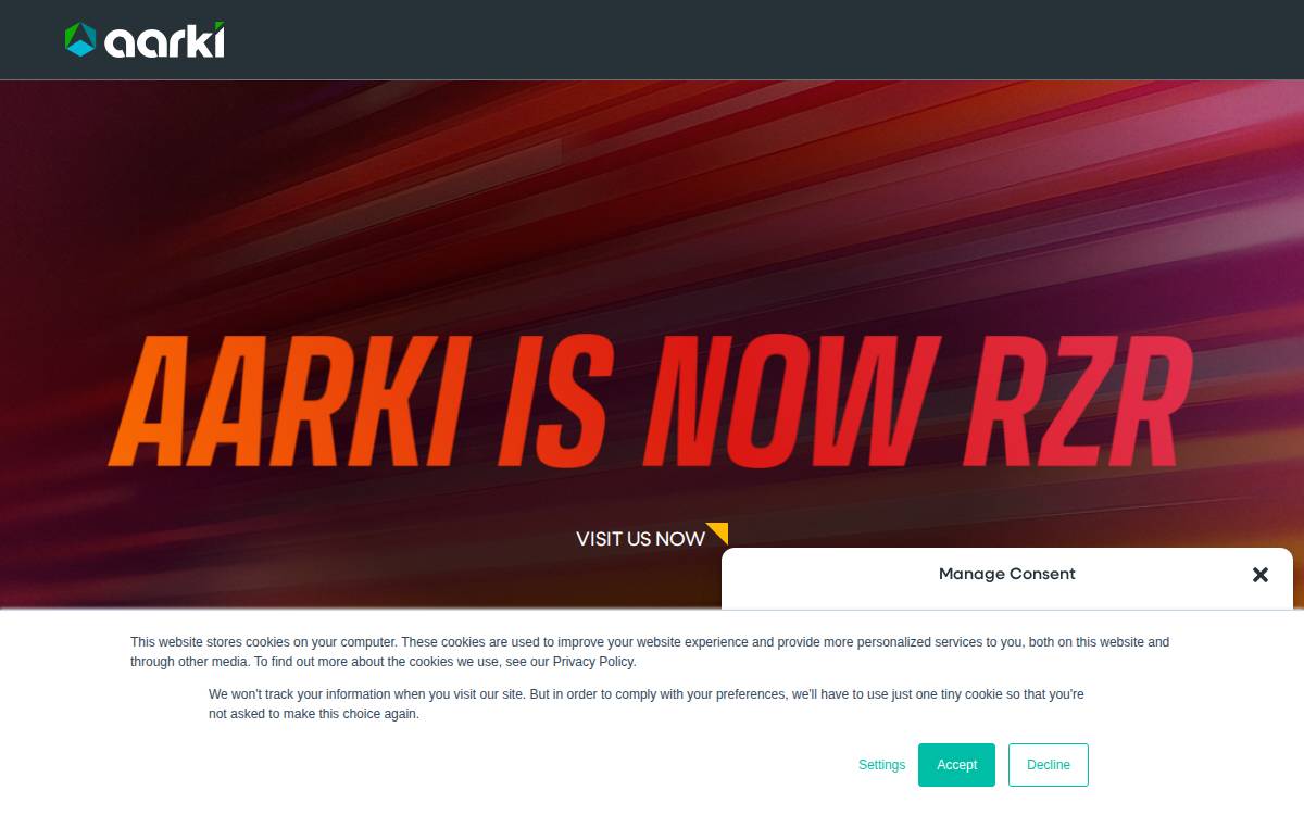 Aarki website preview