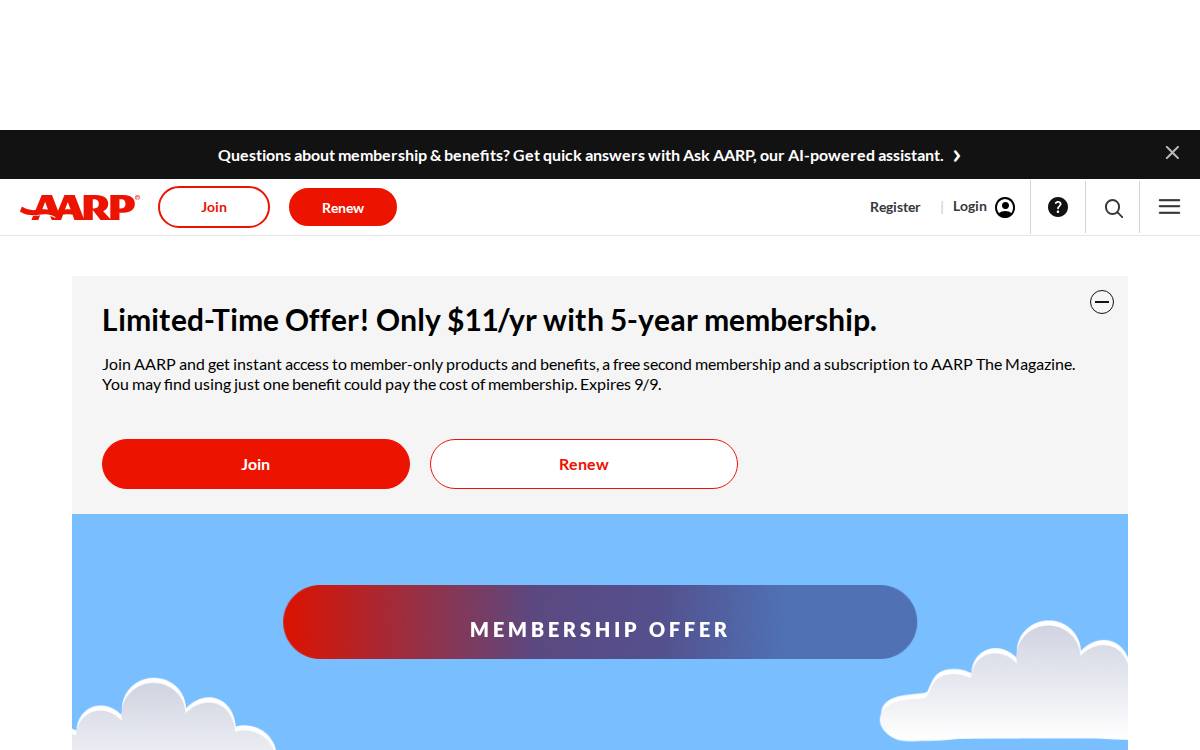 AARP website preview