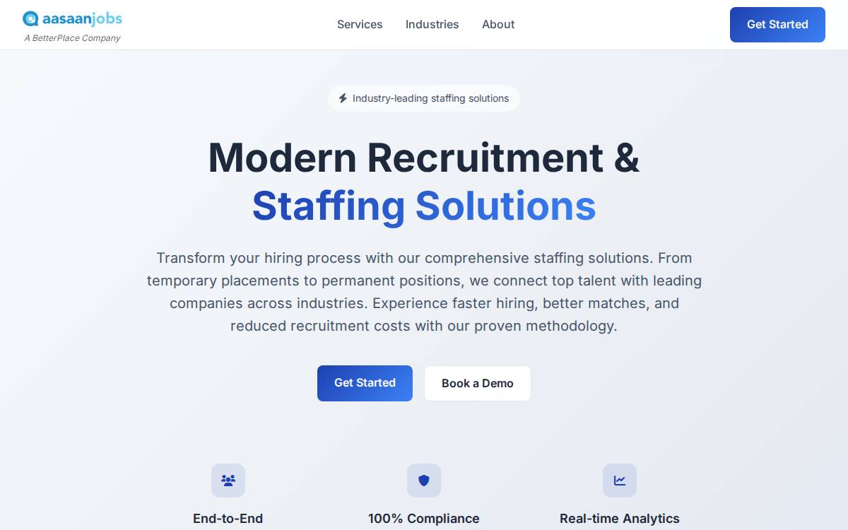 Aasaanjobs website preview