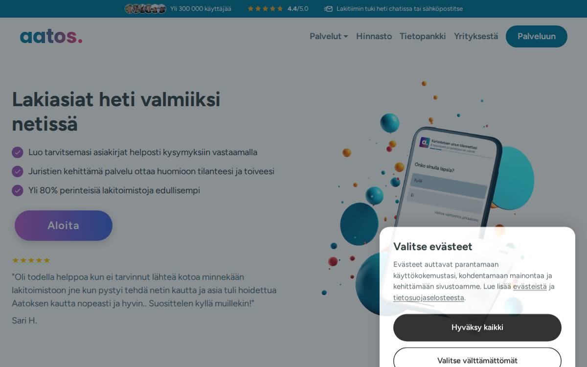 Aatos website preview